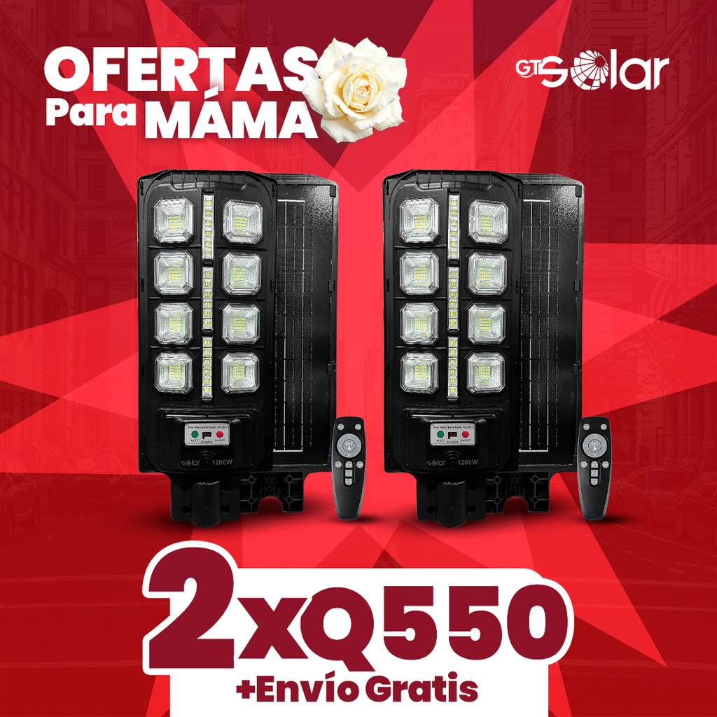 PACK 2x ALUMBRADO SOLAR 1200W LY