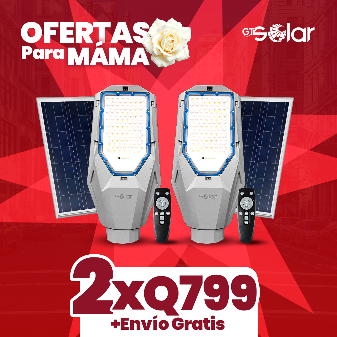 Pack 2x Alumbrado Solar Industrial 2500W Sd Zf