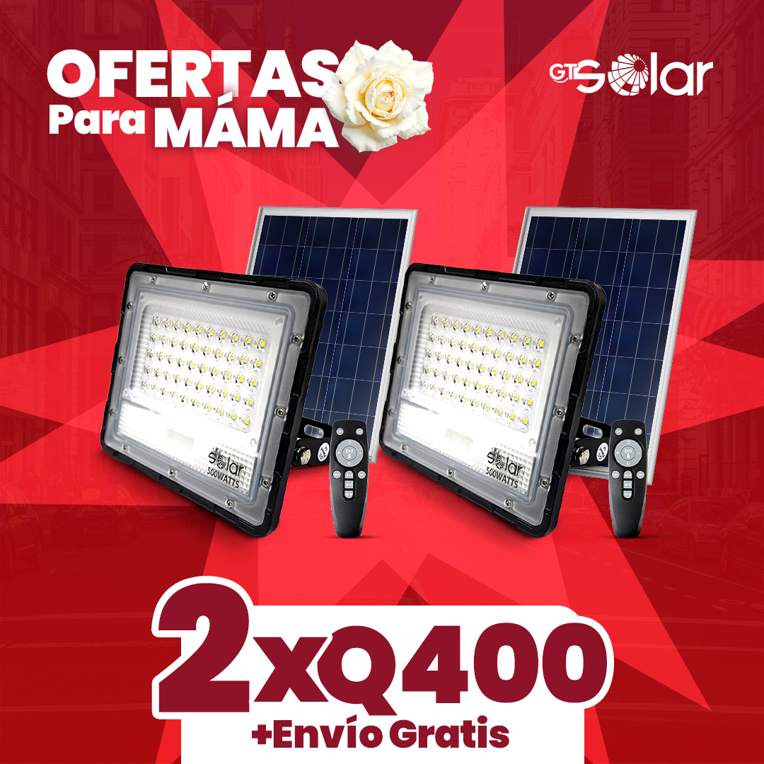 PACK 2x REFLECTOR SOLAR 500W ANTIVANDALICO MTX